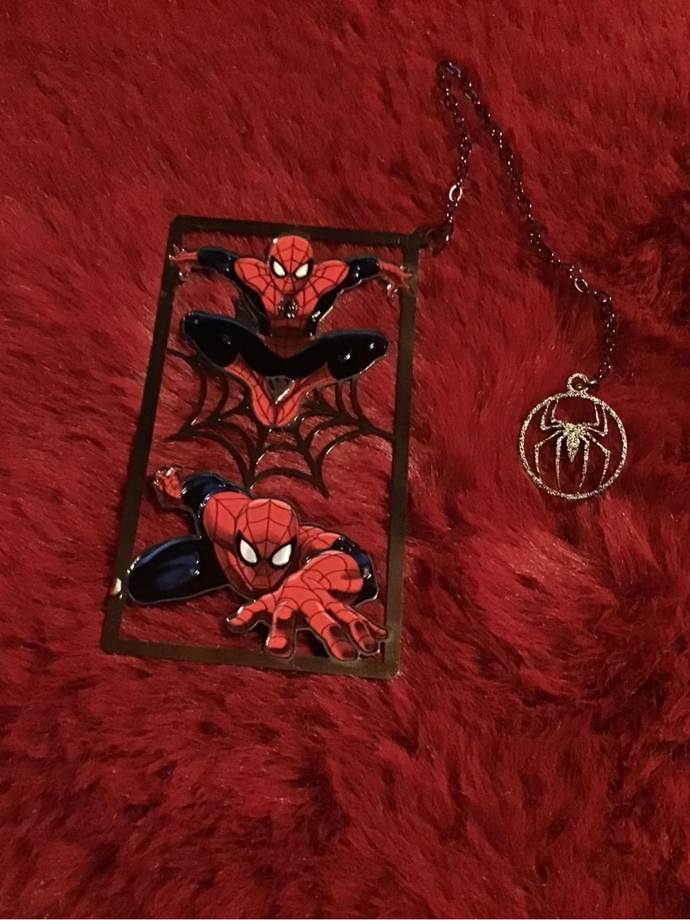 Spiderman Red & Blue Metal bookmark- Marvel-Inspired